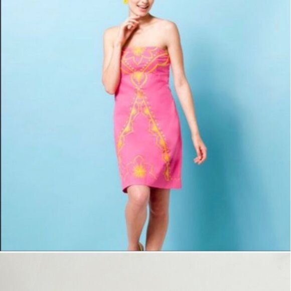 Lilly Pulitzer Bowen Embroidered Dress, Hotty Pink, 2 - Picture 4 of 10